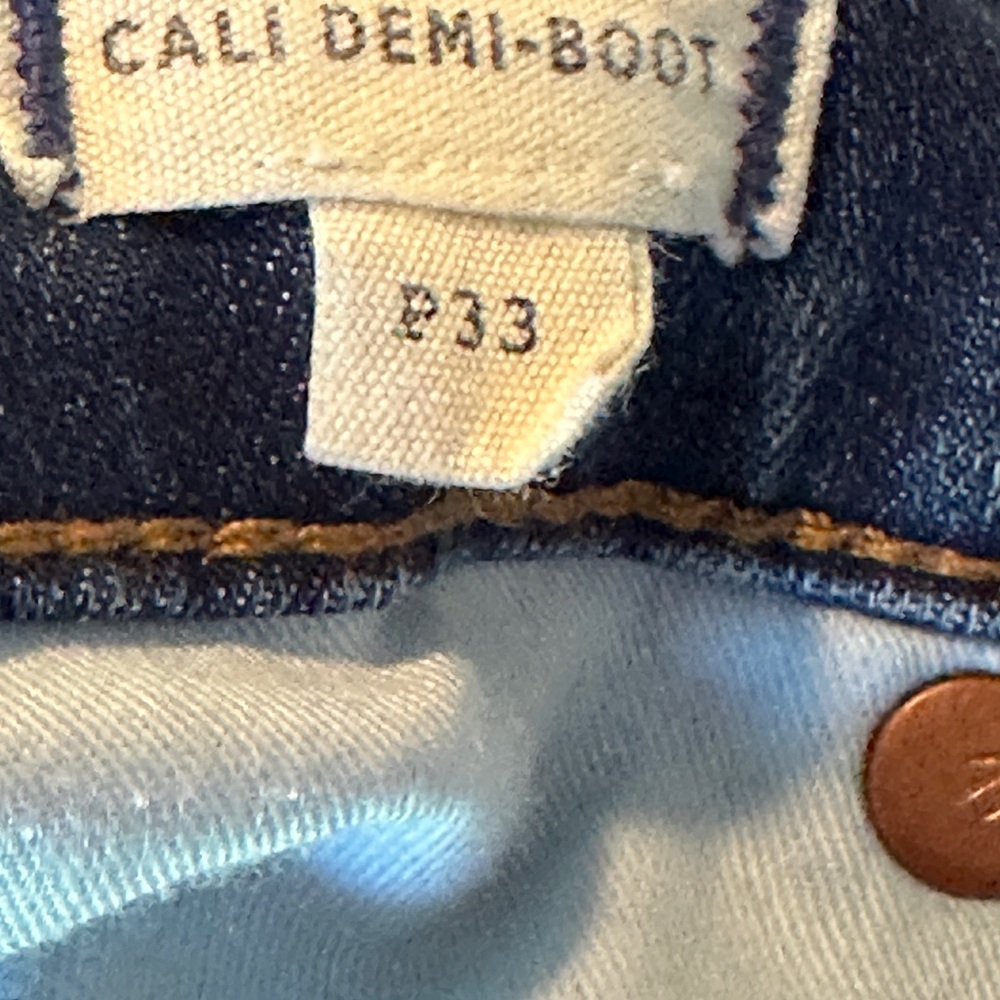 Madewell Cali Demi Boot Blue Denim Jeans 33P - Picture 5 of 5
